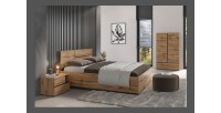 Armoire de rangement HAVANA chêne et noir 2 portes 1 tiroir – Meuble moderne et compact pour chambre