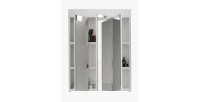 Ensemble de salle de bain : meuble sous vasque + armoire de rangement avec miroir – Blanc laqué – VENICE