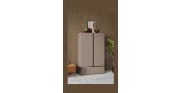 Armoire de rangement HAVANA beige et noir 2 portes 1 tiroir – Élégance discrète et gain de place