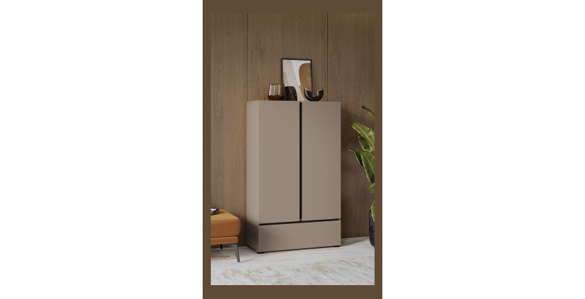 copy of Schwebetürenschrank mit Spiegel - 150 cm - Eichenfarbe - Kollektion ARSALA