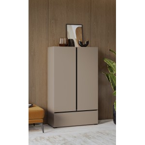 copy of Schwebetürenschrank mit Spiegel - 150 cm - Eichenfarbe - Kollektion ARSALA