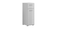 Meuble de rangement salle de bain 1 porte 1 tiroir – Blanc laqué – VICCO