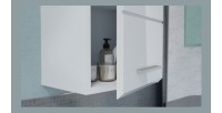 Meuble de rangement salle de bain 1 porte 1 tiroir – Blanc laqué – VICCO