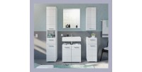 Meuble de rangement salle de bain 1 porte 1 tiroir – Blanc laqué – VICCO