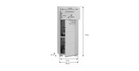 Meuble de rangement salle de bain 1 porte 1 tiroir – Blanc laqué – VICCO