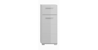 Meuble de rangement salle de bain 1 porte 1 tiroir – Blanc laqué – VICCO