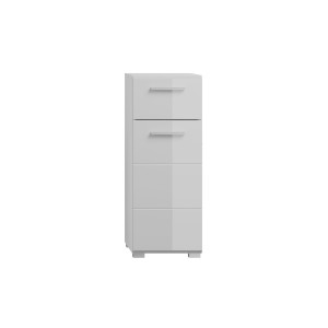 Meuble de rangement salle de bain 1 porte 1 tiroir – Blanc laqué – VICCO