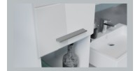 Meuble de rangement salle de bain 1 porte 1 tiroir – Blanc laqué – VICCO