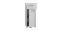 Meuble de rangement salle de bain 1 porte 1 tiroir – Blanc laqué – VICCO