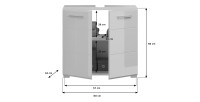 Meuble sous vasque 2 portes – Blanc laqué – VICCO