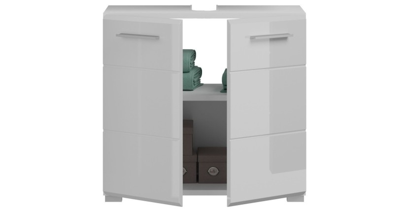 Meuble sous vasque 2 portes – Blanc laqué – VICCO