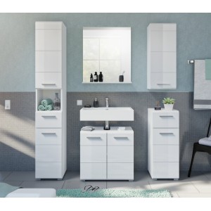 Meuble sous vasque 2 portes – Blanc laqué – VICCO