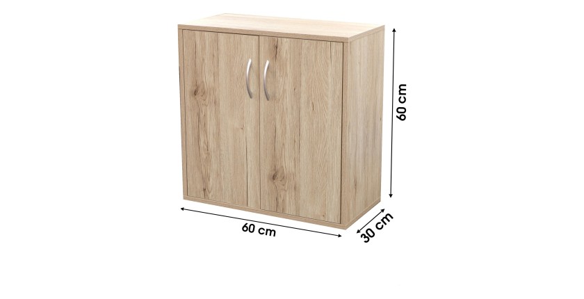Schoenenkast 3 schappen met 2 deuren - 60x30xH60 cm, sonoma eiken kleur - Collectie SONORIA