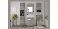 Meuble de rangement 1 porte 1 tiroir coloris chêne cendré – AVENSIO
