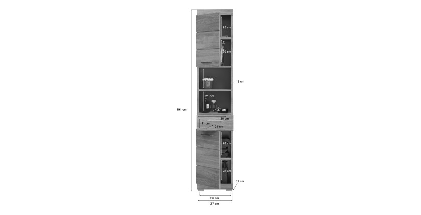 Columna de baño 2 puertas 1 cajón + 2 nichos – AVENSIO
