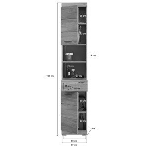 Columna de baño 2 puertas 1 cajón + 2 nichos – AVENSIO