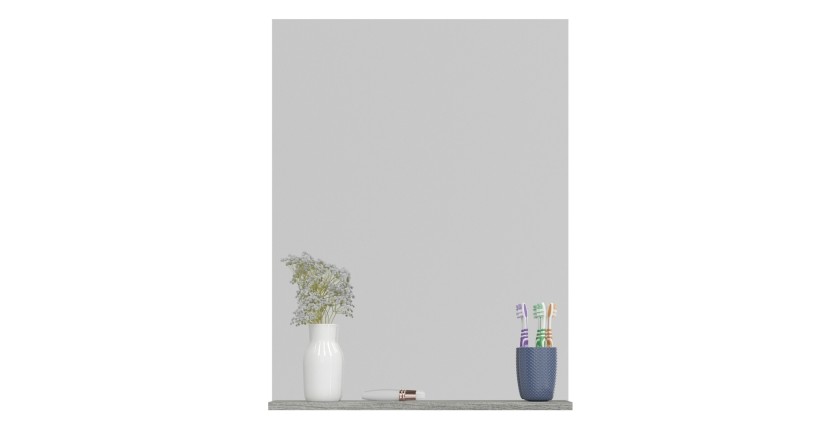 Miroir de salle de bain AVENSIO – Gris laqué avec miroir – Design moderne