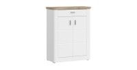 Buffet d'entrée avec 2 portes et 1 tiroir – Blanc Mat – CAMPAGNA