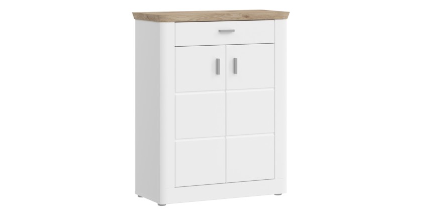 Buffet d'entrée avec 2 portes et 1 tiroir – Blanc Mat – CAMPAGNA