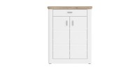 Buffet d'entrée avec 2 portes et 1 tiroir – Blanc Mat – CAMPAGNA