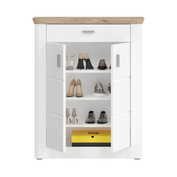 Buffet de entrada con 2 puertas y 1 cajón – Blanco Mate – CAMPAGNA