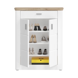 Buffet d'entrée avec 2 portes et 1 tiroir – Blanc Mat – CAMPAGNA