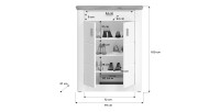 Buffet d'entrée avec 2 portes et 1 tiroir – Blanc Mat – CAMPAGNA