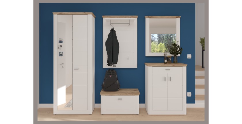 Miroir CAMPAGNA blanc et chêne – 77x87 cm, style campagne
