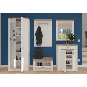 Miroir CAMPAGNA blanc et chêne – 77x87 cm, style campagne
