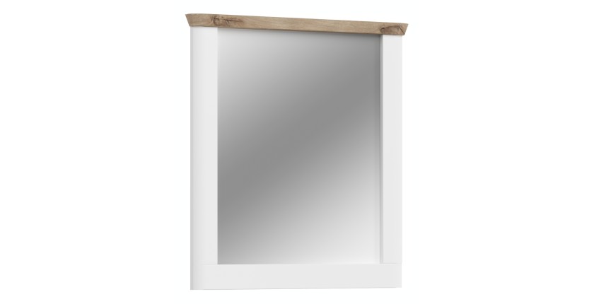 Miroir CAMPAGNA blanc et chêne – 77x87 cm, style campagne