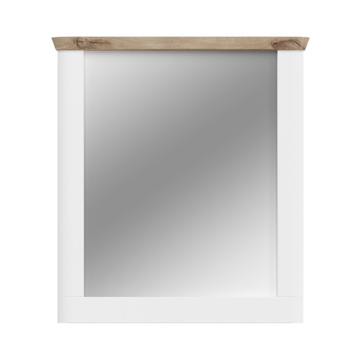 Spiegel CAMPAGNA weiß und Eiche – 77x87 cm, Landhausstil