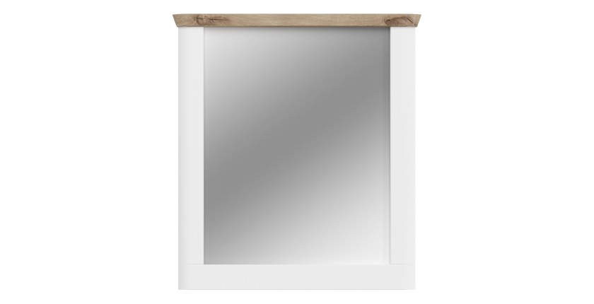 Miroir CAMPAGNA blanc et chêne – 77x87 cm, style campagne