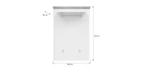 Porte manteau mural CAMPAGNA blanc et chêne – 3 patères et étagère, style campagne
