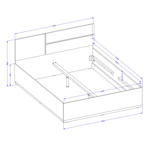 Camera completa HAVANA beige e nero – Letto 160x200, armadio 4 porte, comodini e cassettiera