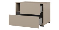 Camera completa HAVANA beige e nero – Letto 160x200, armadio 4 porte, comodini e cassettiera