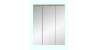 Ensemble de salle de bain : meuble sous vasque + colonne + armoire de rangement avec miroirs et LED + 2 demi colonne – Gris anth