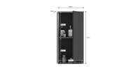 Ensemble de salle de bain : meuble sous vasque + colonne + armoire de rangement avec miroirs et LED + 2 demi colonne – Gris anth