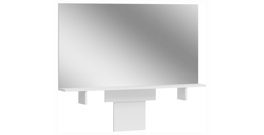 Miroir coiffeuse ESTRELLA blanc – 110 cm avec tablette, style classique