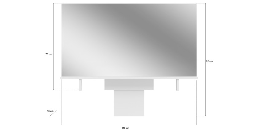 Miroir coiffeuse ESTRELLA blanc – 110 cm avec tablette, style classique