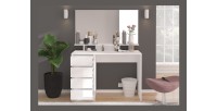 Miroir coiffeuse ESTRELLA blanc – 110 cm avec tablette, style classique
