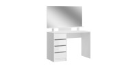 Coiffeuse ESTRELLA blanche avec miroir – 110 cm, 4 tiroirs, style classique