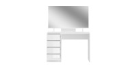 Coiffeuse ESTRELLA blanche avec miroir – 110 cm, 4 tiroirs, style classique