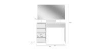 Coiffeuse ESTRELLA blanche avec miroir – 110 cm, 4 tiroirs, style classique