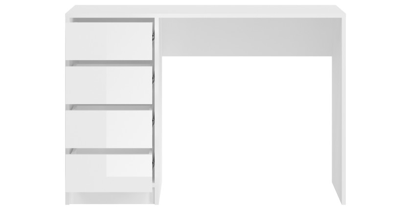 Coiffeuse ESTRELLA blanche sans miroir – 110 cm, 4 tiroirs, style classique