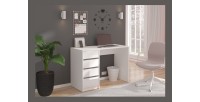 Coiffeuse ESTRELLA blanche sans miroir – 110 cm, 4 tiroirs, style classique