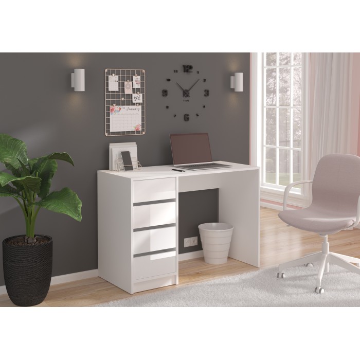 Toeletta ESTRELLA bianca senza specchio – 110 cm, 4 cassetti, stile classico