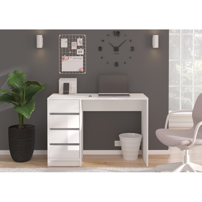 Toeletta ESTRELLA bianca senza specchio – 110 cm, 4 cassetti, stile classico