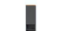 Colonne de salle de bain NOYA gris à suspendre – 2 portes, 3 étagères, 161 cm