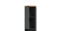 Colonne de salle de bain NOYA gris à suspendre – 2 portes, 3 étagères, 161 cm