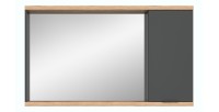 Miroir de salle de bain NOYA gris avec rangement – 130 cm, 2 niches, à suspendre